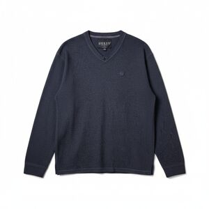 Vintage Guess V Neck Long Sleeve Sweatshirt Men’s Small Blue - Perfect Condition